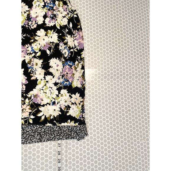J. Jill Womens Tunic Small Black White Floral Sleeveless Wearever Collection - Picture 6 of 7